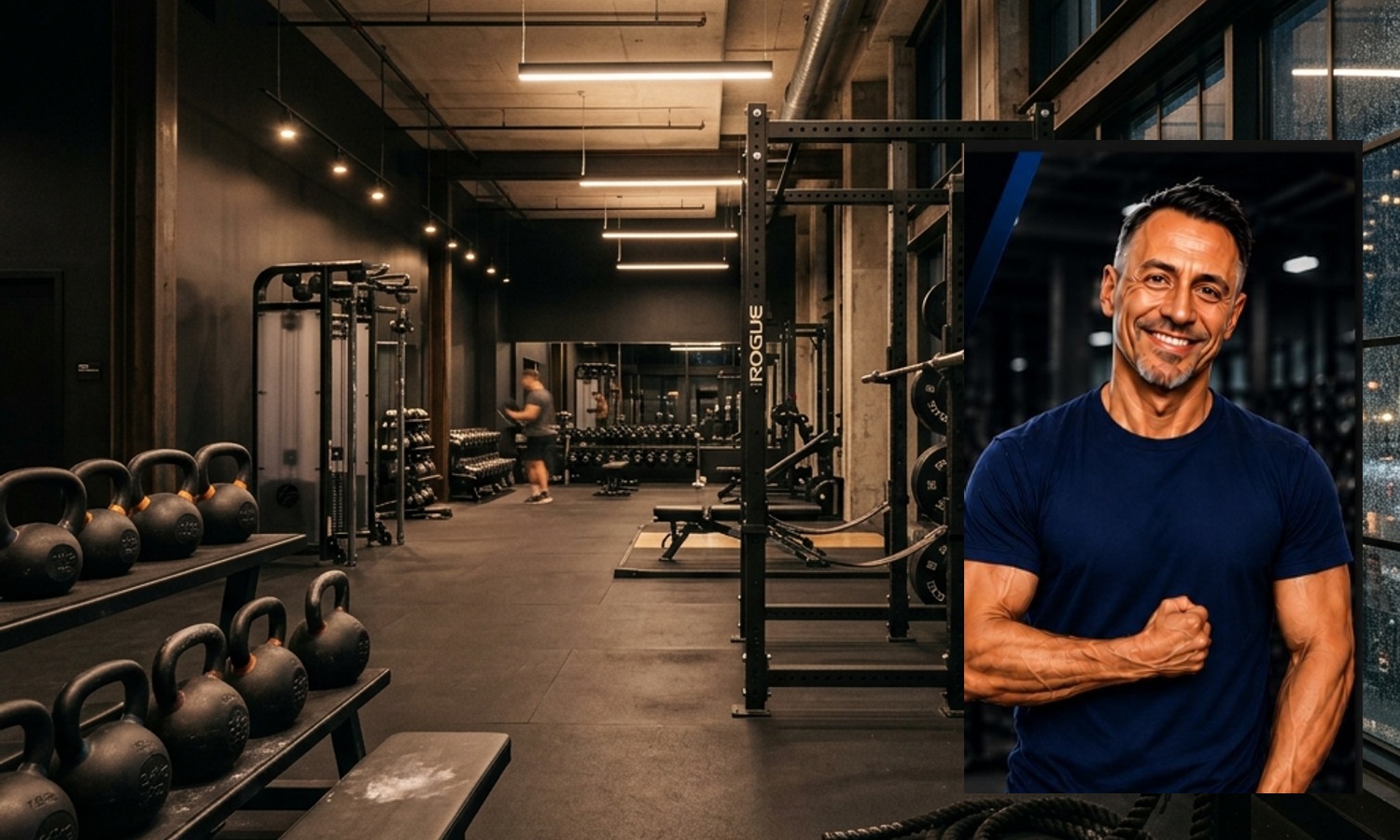 Laurentiu coaching a kettlebell session in a London gym